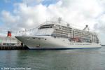 ID 1669 SEVEN SEAS VOYAGER (2003/41827grt/IMO 9247144), maiden call at Auckland, New Zealand berthed alongside QUEEN ELIZABETH 2 (1969/70327grt/IMO 6725418).